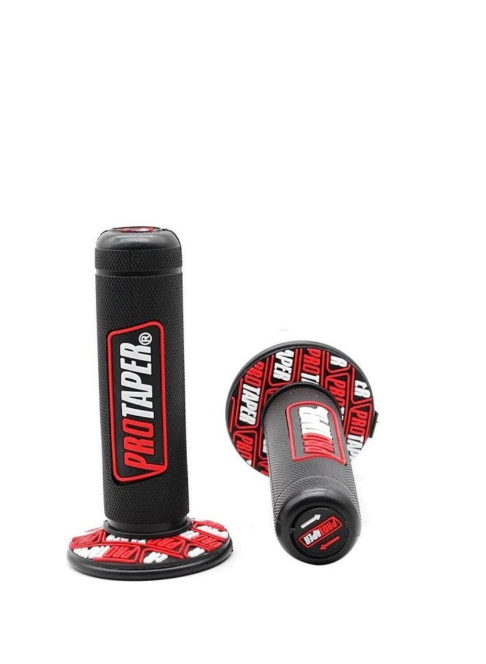 Pro Tapes زوج من مقبضات اليد من هلام المطاط لمقود الدراجة النارية، أحمر وأسود - Image 1