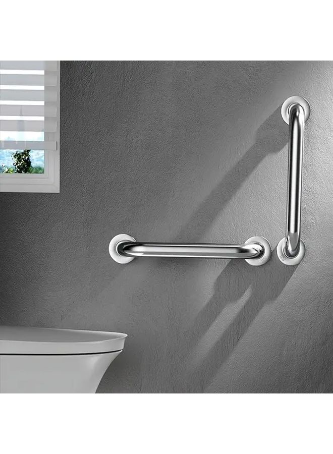 1pc Heavy Duty Anti Slip Bathroom Safety Grab Bar Polished Chrome Brushed Grade Shower Handle Easy Grip Bathtub Rail For Toilet Shower No Installation Tools 19.69inch - Image 4