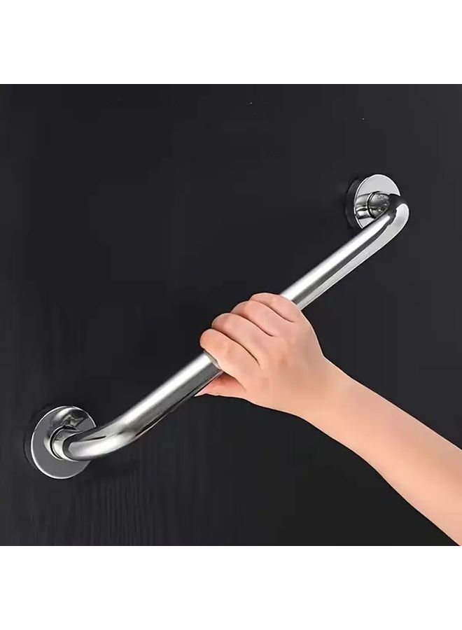 1pc Heavy Duty Anti Slip Bathroom Safety Grab Bar Polished Chrome Brushed Grade Shower Handle Easy Grip Bathtub Rail For Toilet Shower No Installation Tools 19.69inch - Image 3