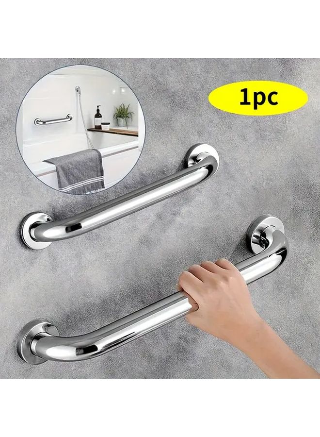1pc Heavy Duty Anti Slip Bathroom Safety Grab Bar Polished Chrome Brushed Grade Shower Handle Easy Grip Bathtub Rail For Toilet Shower No Installation Tools 19.69inch - Image 1