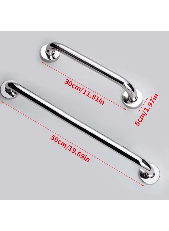 1pc Heavy Duty Anti Slip Bathroom Safety Grab Bar Polished Chrome Brushed Grade Shower Handle Easy Grip Bathtub Rail For Toilet Shower No Installation Tools 19.69inch - Image 2
