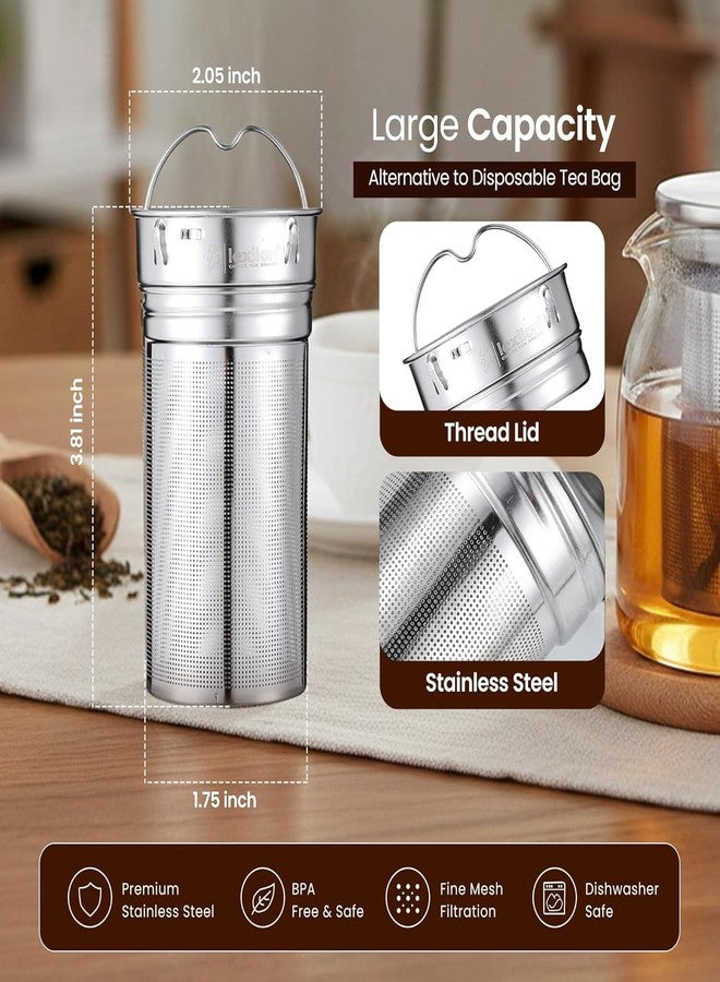 Lexlion Water Bottle Tea Infuser for Loose Leaf Brewing – Reusable & Portable Stainless Steel Filter for Fruit, Coffee, Iced, Herbal, and Black Blends – Round Strainer - Image 3