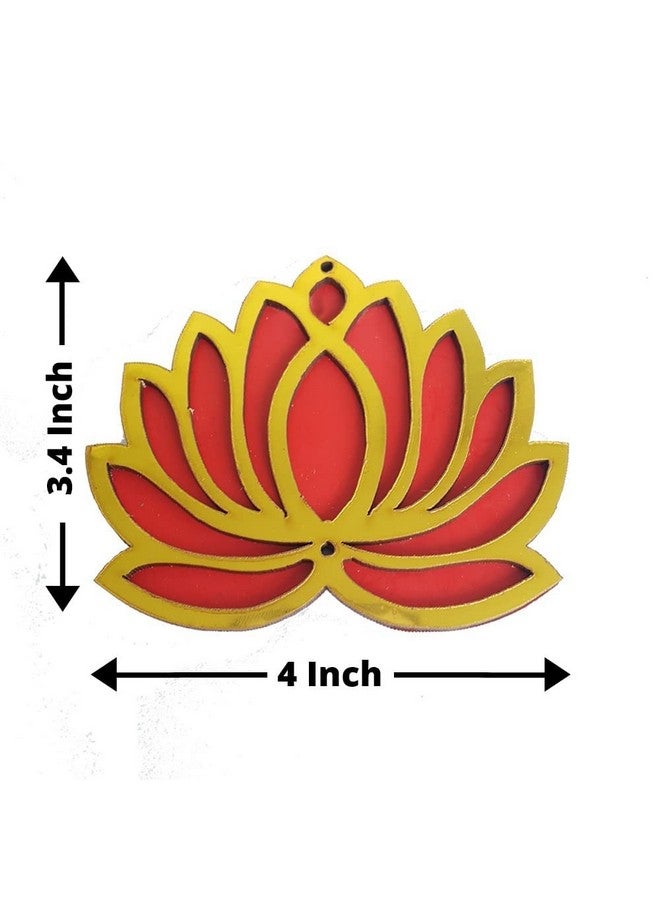 Gift Jaipur 24 Red Lotus Cutout 4 Inch Wooden Double MDF Cutout DIY Rangoli Kit - Decorations for Diwali, Dusshera Wedding Rangoli, Pooja, Decorations, Festival Decor - Image 2