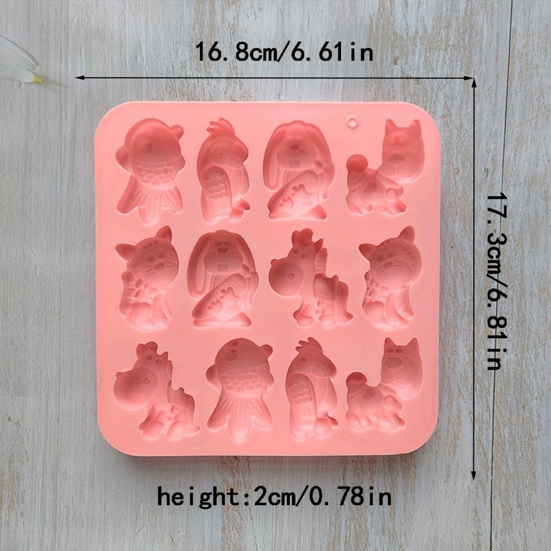 1pc Silicone Candy Chocolate Cake Mold With 12 Cavity Shapes Random Color For Baking DIY Sweets Ice Cubes Birthdays Weddings Showers Release Dessert Mold - Image 3