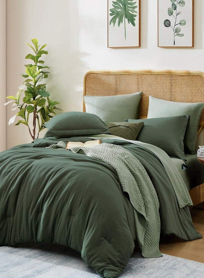 WRENSONGE Twin XL Comforter Set, 5 Pcs Soft Twin Size Comforter Sets- Deep Forest Twin Comforter, Fitted Sheet, Flat Sheet, 2 Pillow Shams, 2 Pillowcases, Warm Twin Bedding Sets All Season - Image 2