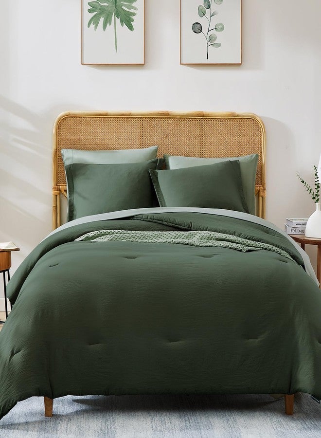 WRENSONGE Twin XL Comforter Set, 5 Pcs Soft Twin Size Comforter Sets- Deep Forest Twin Comforter, Fitted Sheet, Flat Sheet, 2 Pillow Shams, 2 Pillowcases, Warm Twin Bedding Sets All Season - Image 3