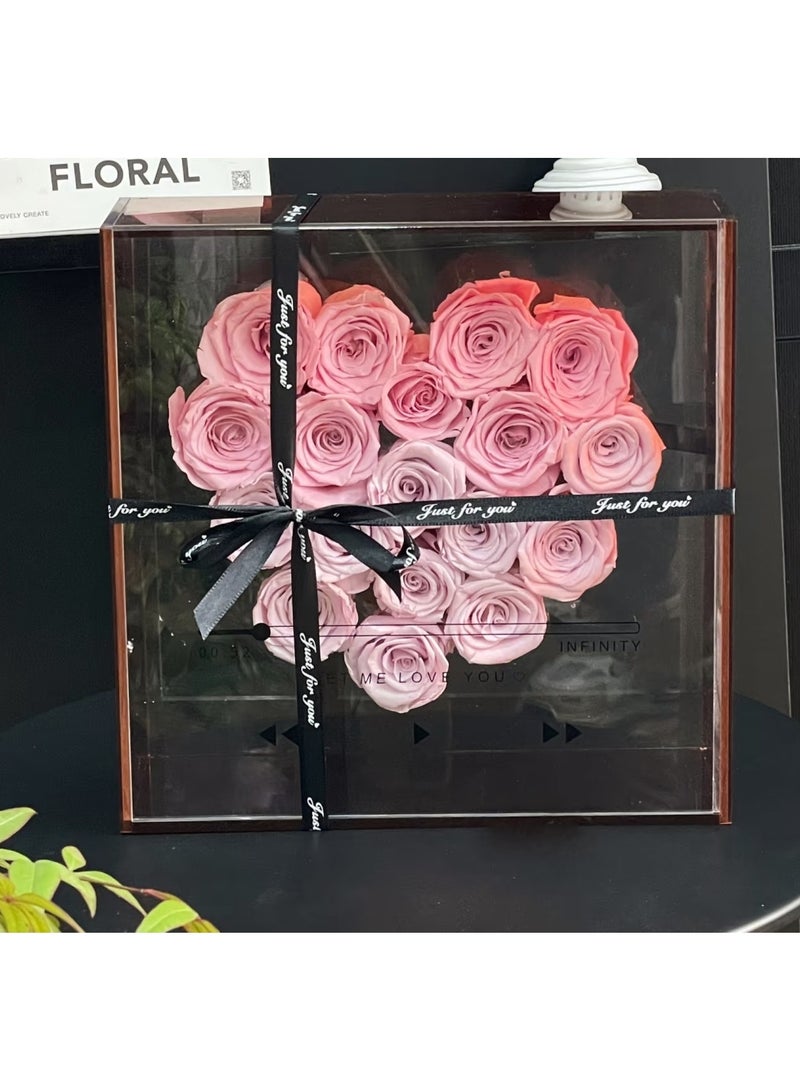 Christmas gifts-Preserved Flower 13 Roses and Acrylic CD Box, Romantic Gift – Includes Gift Bag and Aromatherapy. - Image 3