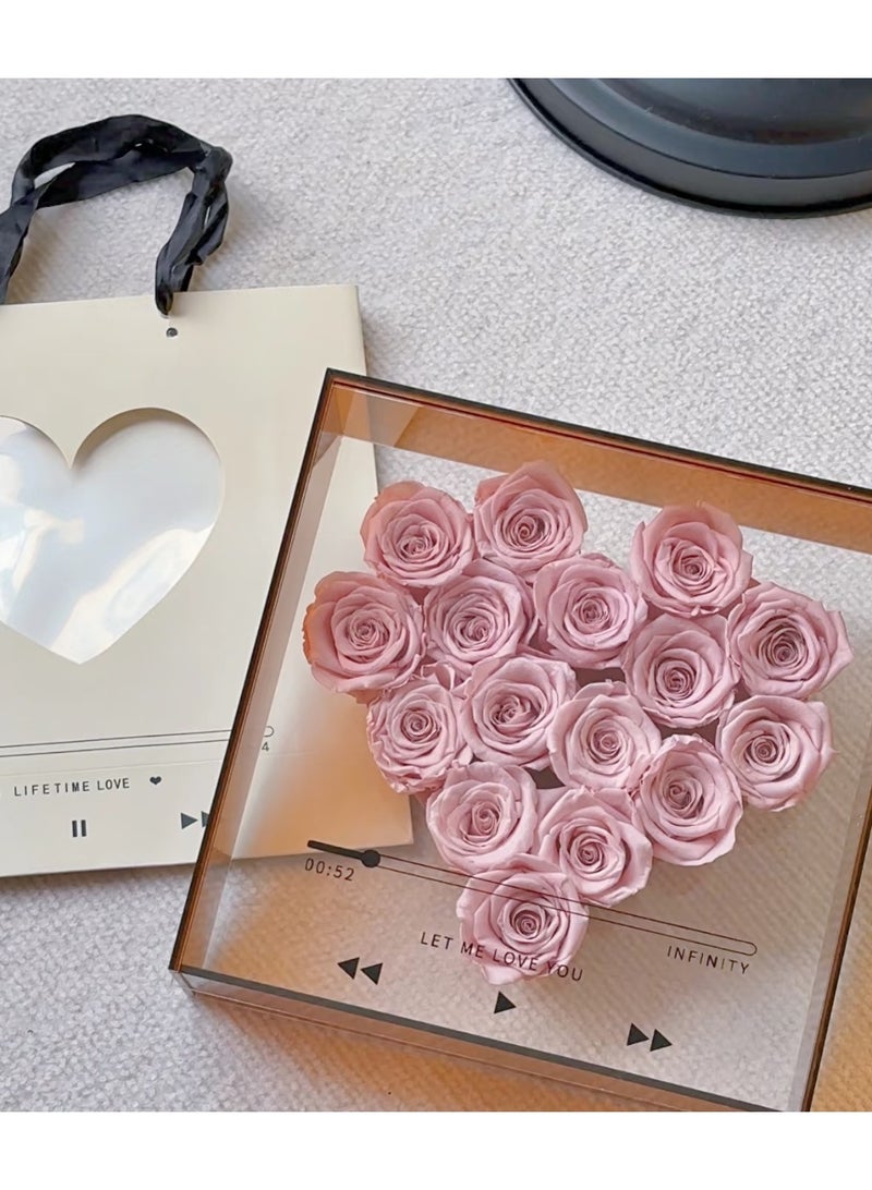 Christmas gifts-Preserved Flower 13 Roses and Acrylic CD Box, Romantic Gift – Includes Gift Bag and Aromatherapy. - Image 5