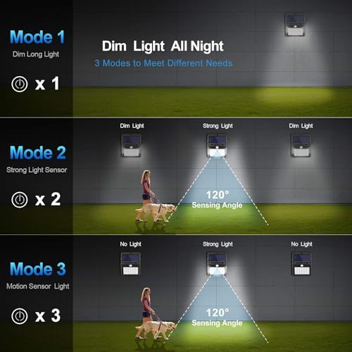 ORILEY Solar Wall Light with Motion Sensor Single Bulb | Wireless Outdoor Sconce for Wall, Porch, Patio, Garden & Home | Auto-Chargeable Dusk-to-Dawn Solar Lamp for Balcony (Pack of 2, Warm White) - Image 3