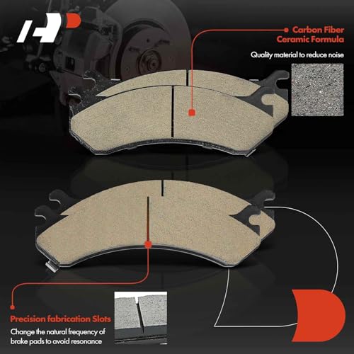 A-Premium Front & Rear Ceramic Disc Brake Pads Set Compatible with Select Chevy, GMC and Hummer Models - Silverado Sierra 1500 HD, Avalanche, Sierra Yukon XL 2500 Sierra 3500, H2, with Hardware, 8 Pcs - Image 5