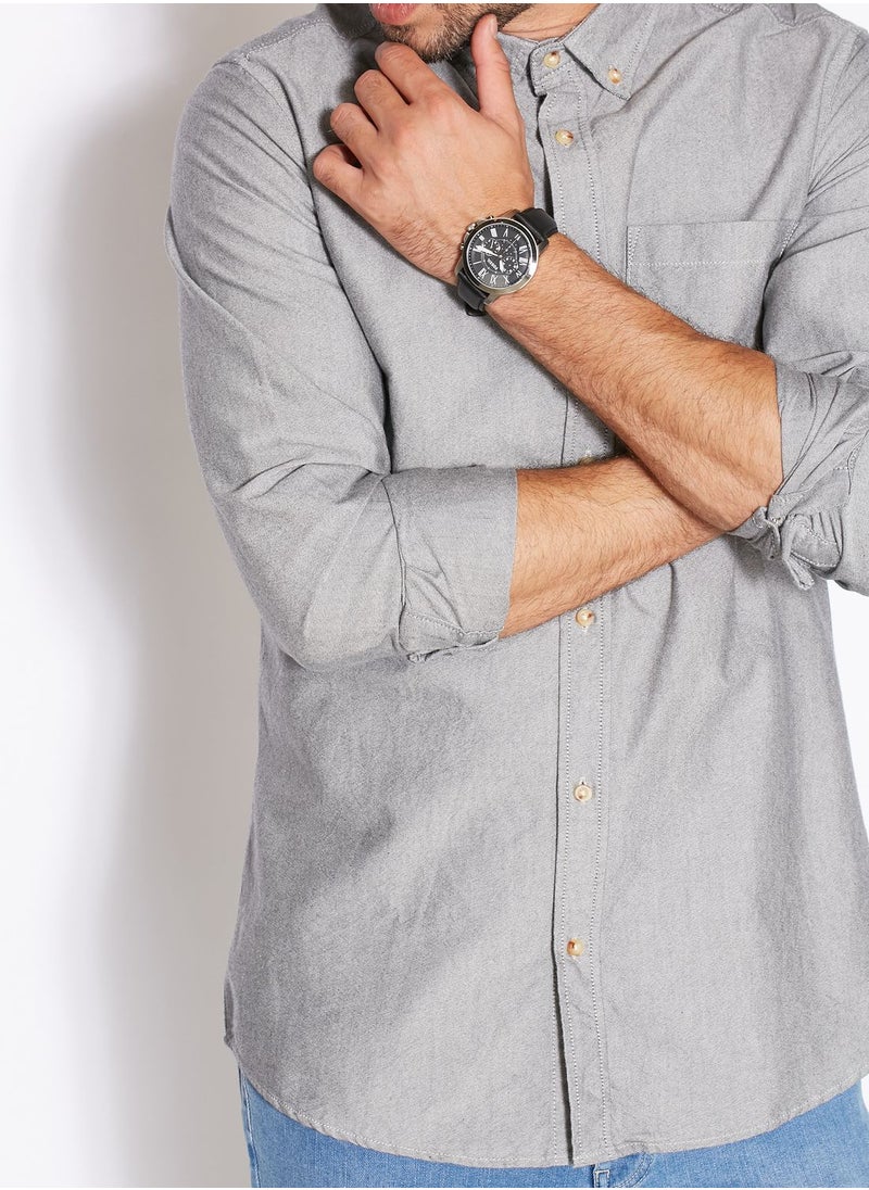 FOSSIL Grant Black Leather Watch  - Image 4