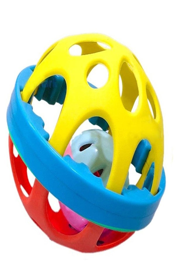 Shivaaro Kid's Soft Plastic Rubber Body Rolling Hand Bell Ball Baby rattles Toy Rattle Toys for Infants New Born Toys (Multi Color) - Image 1
