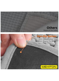 MEKITON MEKITON - Premium Bathroom and Door Mat - Super Absorbent, Non-Slip, Quick Drying, Soft Plush Surface, Ideal for Entryways, Kitchens, and Bathrooms - 75 x 45 cms (Gray)  - Image 3