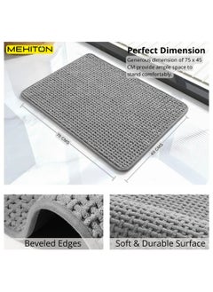 MEKITON MEKITON - Premium Bathroom and Door Mat - Super Absorbent, Non-Slip, Quick Drying, Soft Plush Surface, Ideal for Entryways, Kitchens, and Bathrooms - 75 x 45 cms (Gray)  - Image 2