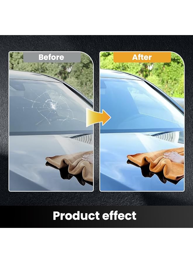 Excefore Upgrade Windshield Crack Repair Kit, New Windshield Crack Repair Fluid Window Automotive Windscreen Tool, Car Glass Repair Glue Scratch Chip Cracks Repair Kit (1 Set) - Image 3