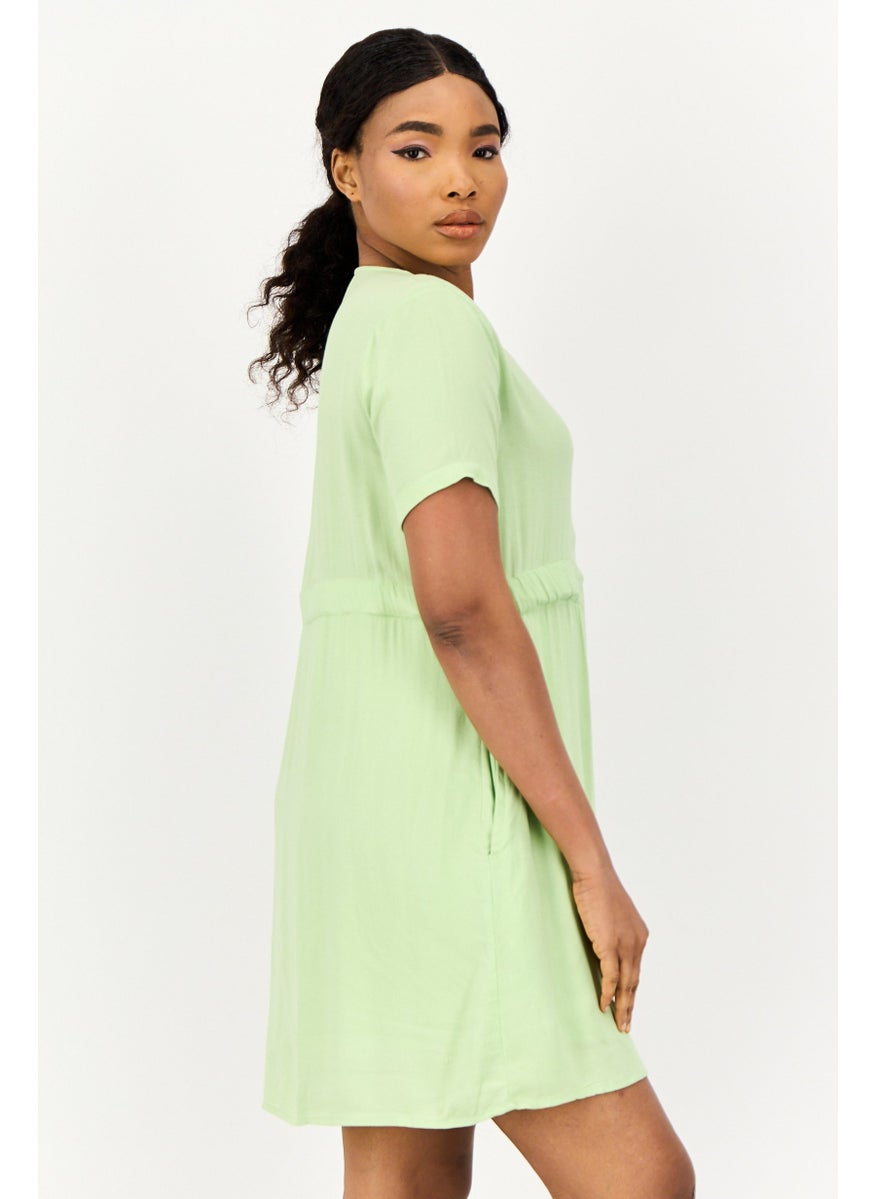 ONLY Women Solid Casual Mini Dress, Mint Green  - Image 2