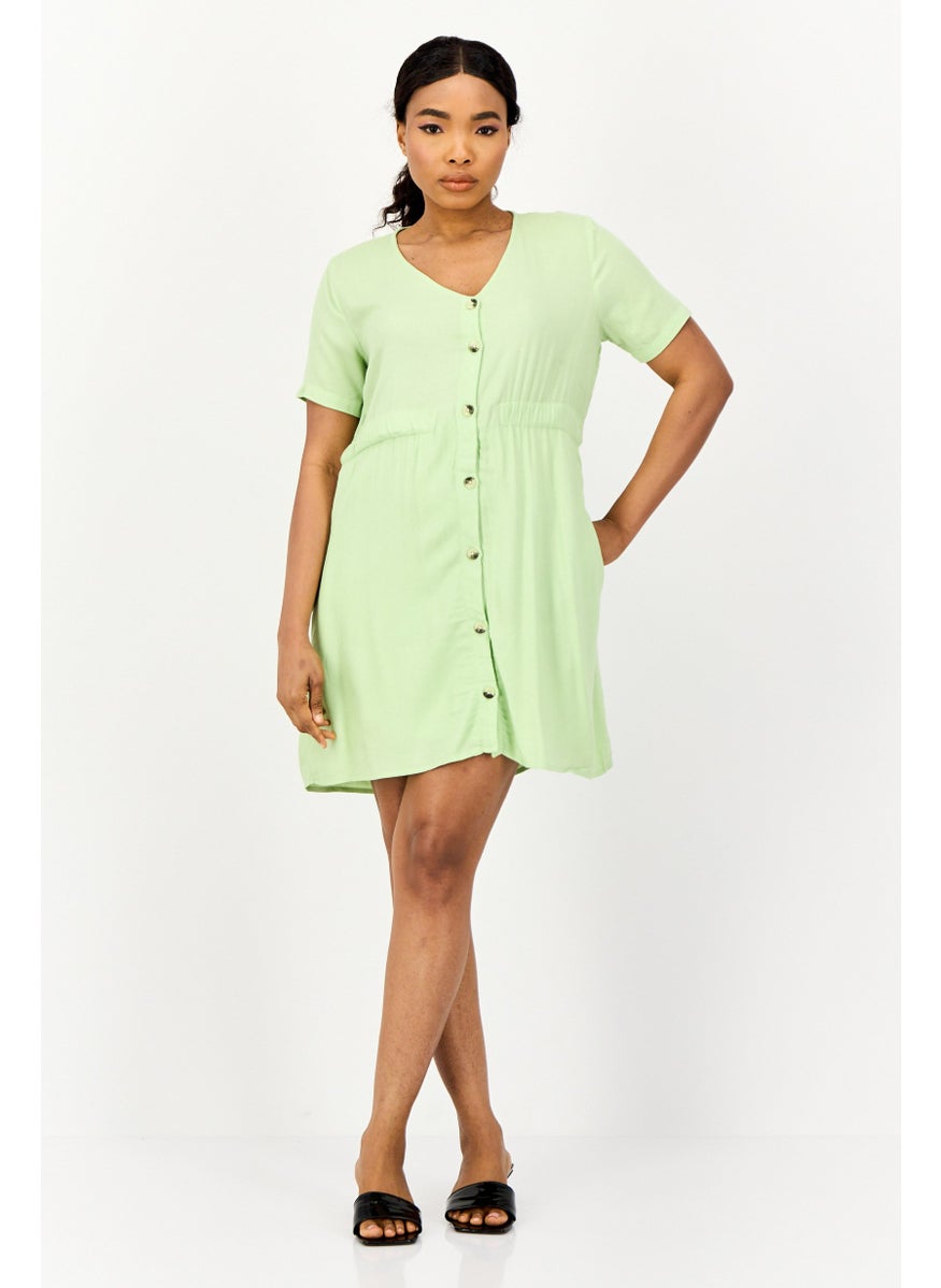 ONLY Women Solid Casual Mini Dress, Mint Green  - Image 4