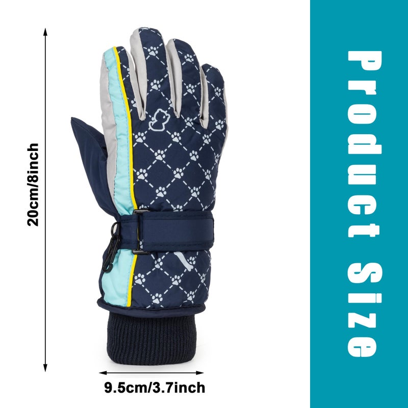 Mealah Kids Warm Ski Gloves, Waterproof Winter Snow Gloves for Boys and Girls, Windproof for Snowboarding & Sledding 5-8Years - Image 2