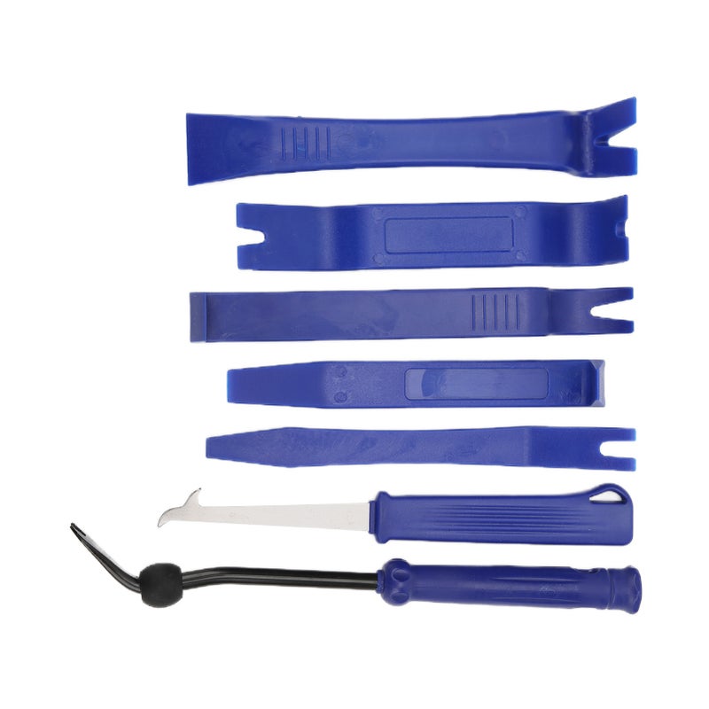 مجموعة إزالة صوتية 7 قطع / مجموعة - أداة تفكيك - قضيب فتح لوحات السيارة والراديو والأبواب ولوحة القيادة و تنظيف الإطارات - Image 1