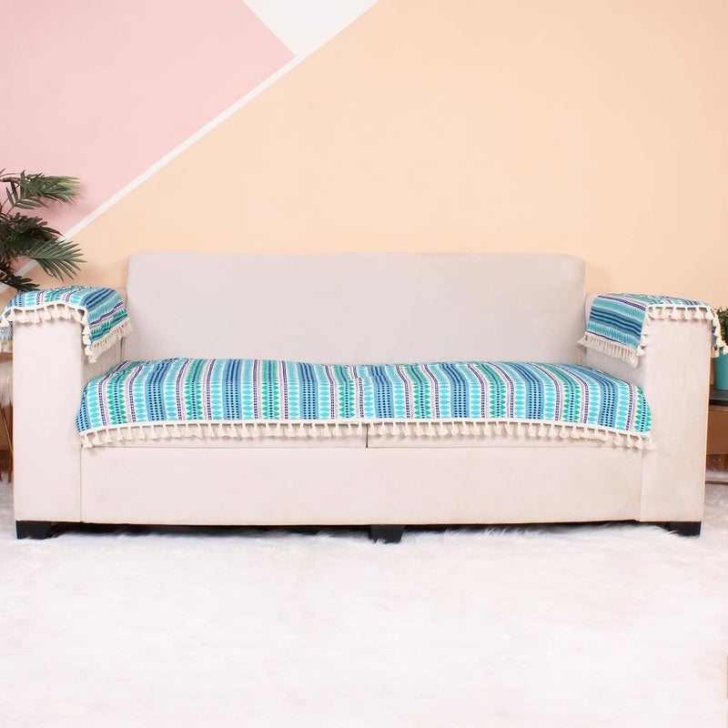 STITCHNEST 3 Seater Acrylic Sofa Cover Protector