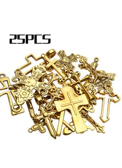 BronaGrand 25 Pieces Mixed Crosses Charms Pendants Jewelry Findings For Making Bracelet And Necklace  - Image 3