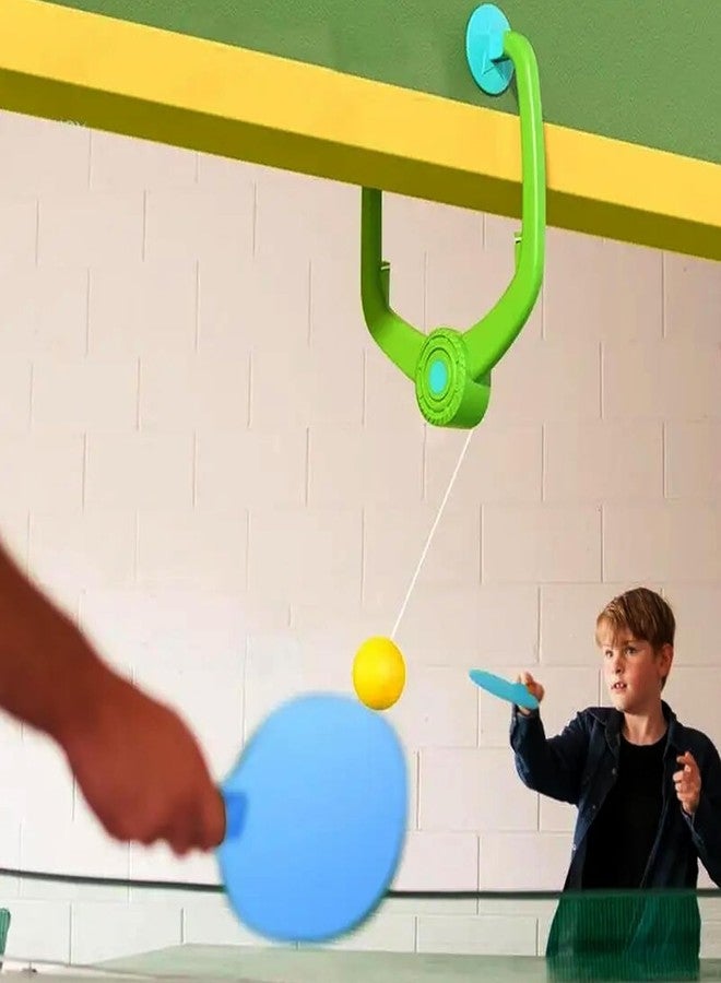 ZELVO Hanging Table Tennis Self Training Indoor Gaming 2 Racket & 6 Practice Ball Portable - Double Sparring Hanging Toys Parent Child Interaction Indoor Toys - Image 3