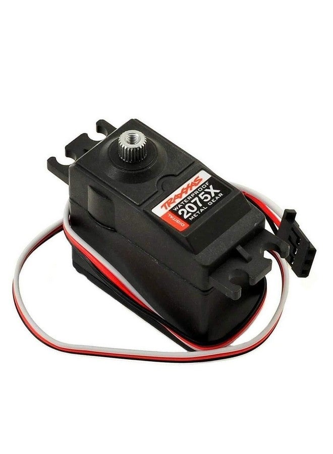 TRAXXAS سيرفو تراكساس 2075X مقاوم للماء مع تروس معدنية بالكامل ومحامل كروية لسيارات 1/10، أسود - Image 1