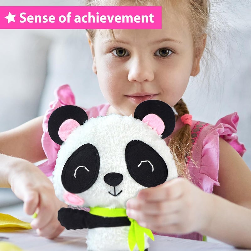 KRAFUN Unicorn Beginner Animal Sewing Kit for Kids Age 7-13 My First Art & Craft, Includes 3 Stuffed Animal Dolls Panda, Fox, Instructions & Plush Felt Materials for Learn to Sew, Embroidery - Image 4