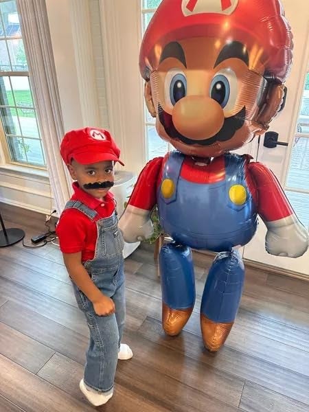 Atpata Funky 5 feet Super Mario Foil Balloon JumboSized Vibrant Design for Ultimate Super Mario Theme Birthday Party Decorations Easy Inflation for Gaming Enthusiasts - Image 1