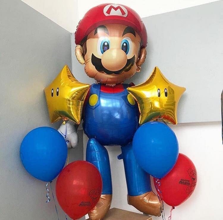 Atpata Funky 5 feet Super Mario Foil Balloon JumboSized Vibrant Design for Ultimate Super Mario Theme Birthday Party Decorations Easy Inflation for Gaming Enthusiasts - Image 2