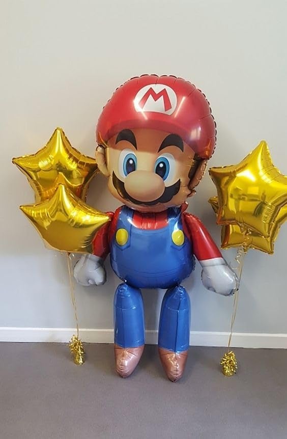 Atpata Funky 5 feet Super Mario Foil Balloon JumboSized Vibrant Design for Ultimate Super Mario Theme Birthday Party Decorations Easy Inflation for Gaming Enthusiasts - Image 4