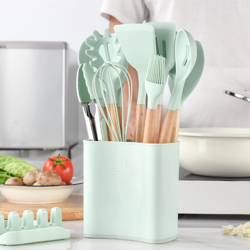 Silicone Utensils 11-Piece Black Food-grade Silicone - Heat Resistant Non-stick Flexible Kitchen Tools for Home Cooking Kitchens - Image 4