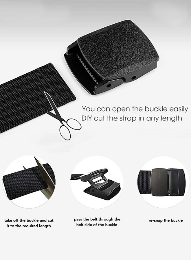 HAWAWA 4 Pack Nylon Tactical Belt for Men Webbing Canvas, Military Belt With Plastic Buckle, 125cm Heavy-Duty Nylon Work Belt. - Image 3