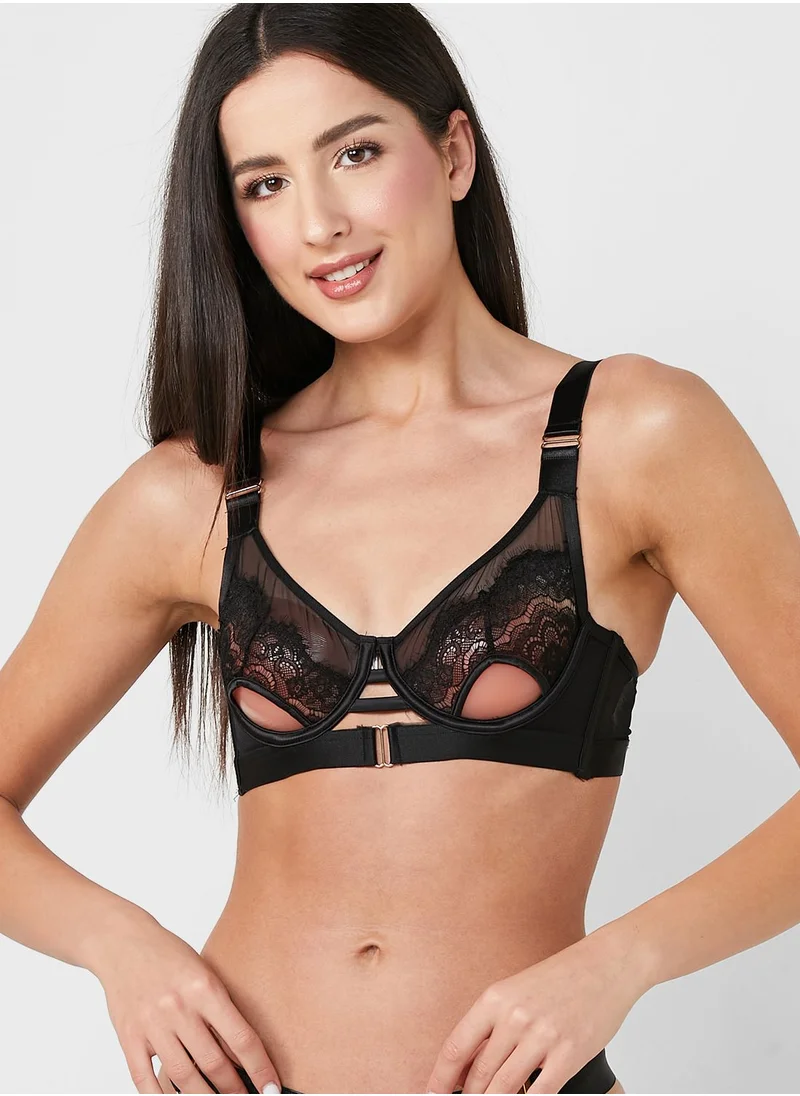 hunkemoller Cut Out Plunge Neck Bra