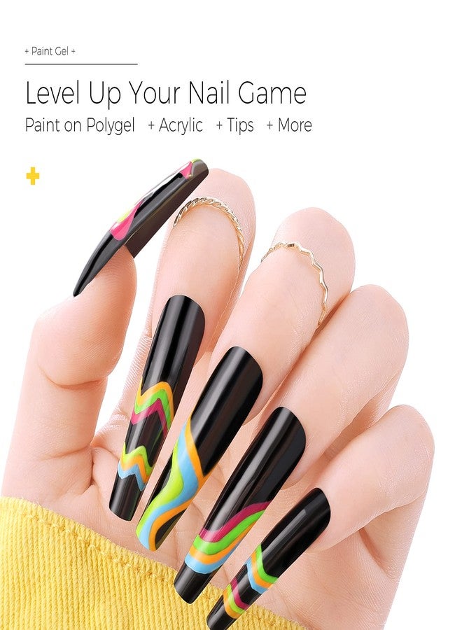 BURANO Gel Polish Nail Art Gel Liner Set, 6 Colors Black White Red Silver Gold Gel Art Paint, UV LED Gel Nail Polish Set Soak off Nail Art Gel Polish Kit Built in Thin Nail Art Brush - Image 5