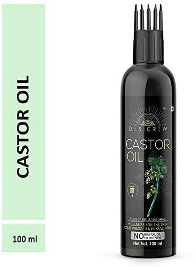 DESICREW Desi Crew 100% Pure Castor Oil - WITH COMB APPLICATOR - Cold Pressed - For Hair and Skin Oil 100mL Hair Oil (100 ml) - Image 2