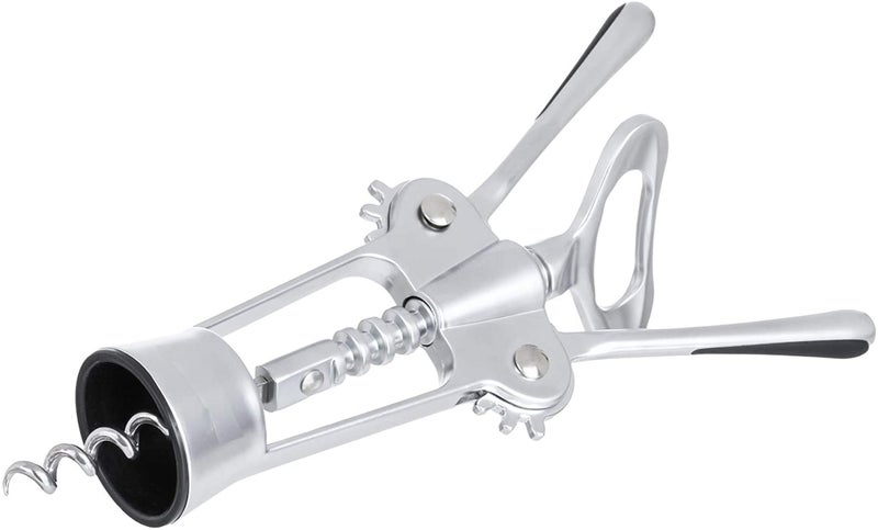 HAINE Bar Accessories Multi Functional Corkscrew/Wine Opener/Bottle Opener/Foil Cutter, 7.2 inch, Matte Silver - Image 5