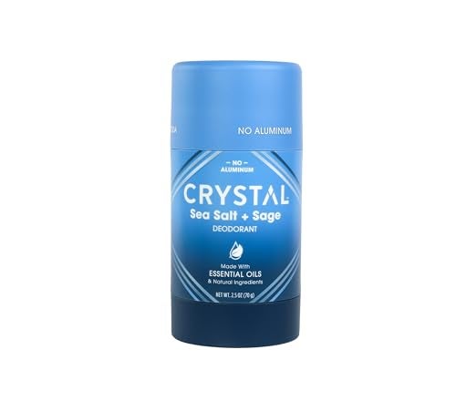 CRYSTAL ESSENCE Crystal Magnesium Solid Stick Natural Deodorant NonIrritating Aluminum Free Deodorant for Men or Women Safely and Effectively Fights Odor Baking Soda Free Sea Salt  Sage 25 oz