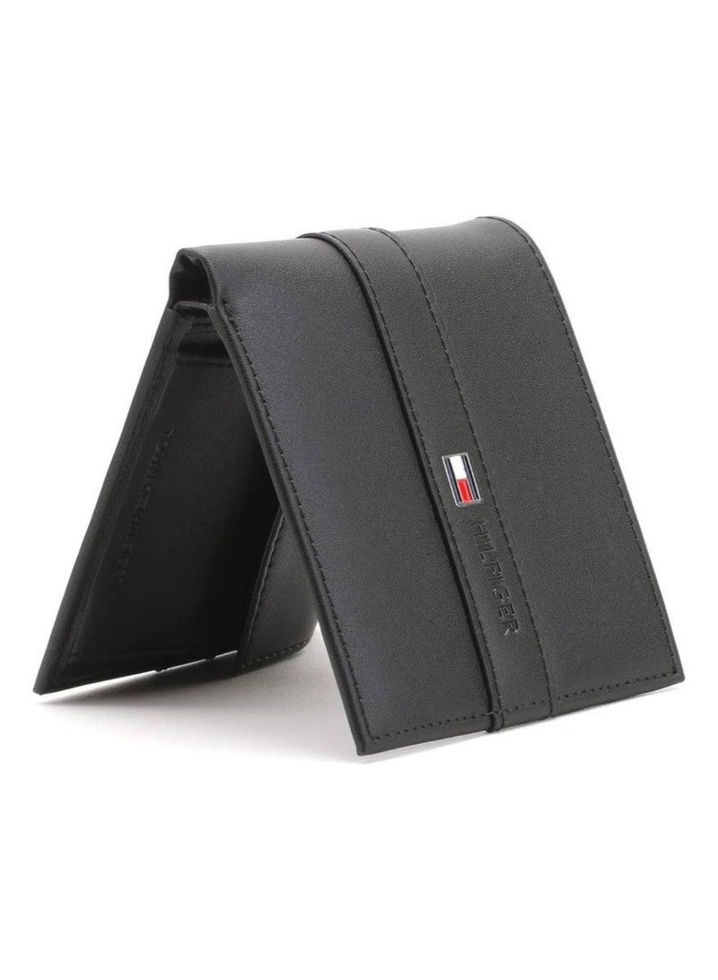تومي هيلفيغر سبورت محفظة تومي هيلفيغر للرجال الأنيقة باللون الأسود - Image 3
