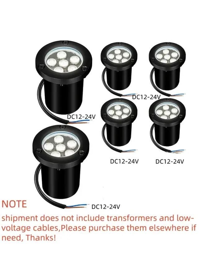6 Pack 6W Low Voltage In Ground Lights Outdoor IP67 Waterproof Cool White - Image 1