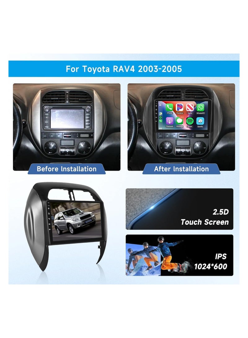 SHEZA STAR Android Car Stereo for Toyota RAV4 2003 2004 2005 2GB RAM 32GB ROM 9 Inch Support Apple Carplay, MirrorLink WiFi BT, IPS Touch Screen with AHD Camera Included - Image 2