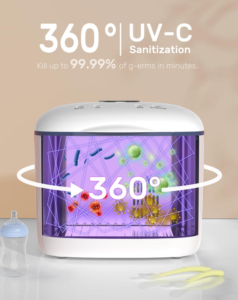 GROWNSY UV Sanitizer and Dryer, GROWNSY 4in1 Baby Bottle Sanitizer Household Cleaning & Sanitizing Box for Baby Stuffs Bottle Toys Clothes Cups, for Family Toothbrush Beauty Tools Phone  - Image 4