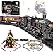 BUBUQE Electric Train Sets for Kids Metal Alloy Christmas Train Toys Steam Locomotive Glowing Passenger Carriages Luxury Tracks Light  Sounds Rechargeable Birthday Gifts for Boys Girls Red - Image 2