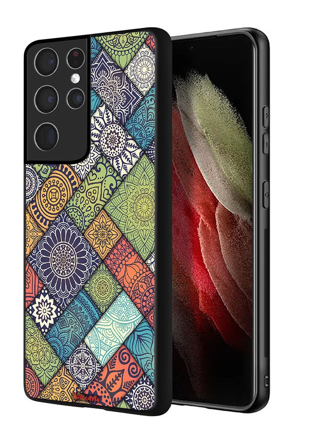 Tolwak Samsung Galaxy S21 Ultra 5G Protective Case Cover Mandala Pattern - Image 1