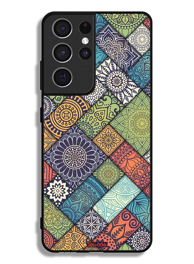 Tolwak Samsung Galaxy S21 Ultra 5G Protective Case Cover Mandala Pattern - Image 3