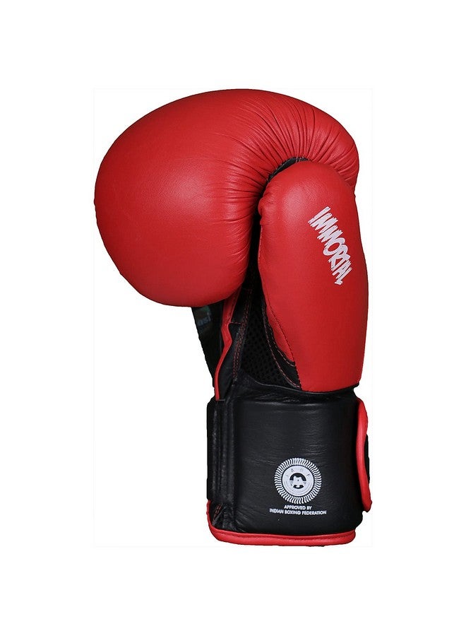 USI UNIVERSAL Boxing Gloves, 609M1 Red Immortal Safe Spar Gloves, Punching Bag Gloves For Boxing, Training, Top Grain Hide Leather, Foam Padding, Elastic Hook & Loop Wrap Around Strap (Size 16oz) - Image 4