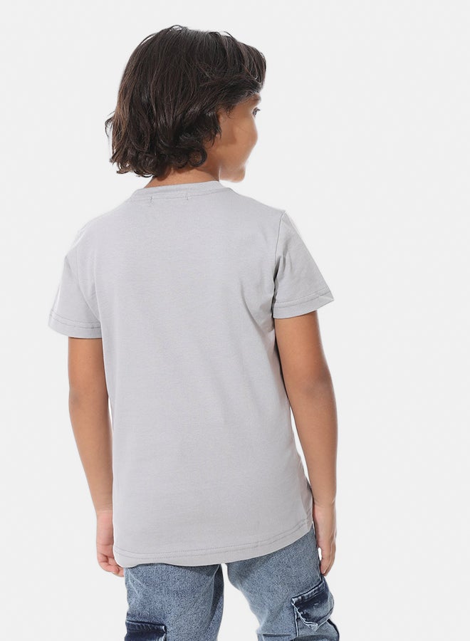 Andora Regular Fit Printed Boys T-Shirt_Grey - Image 5