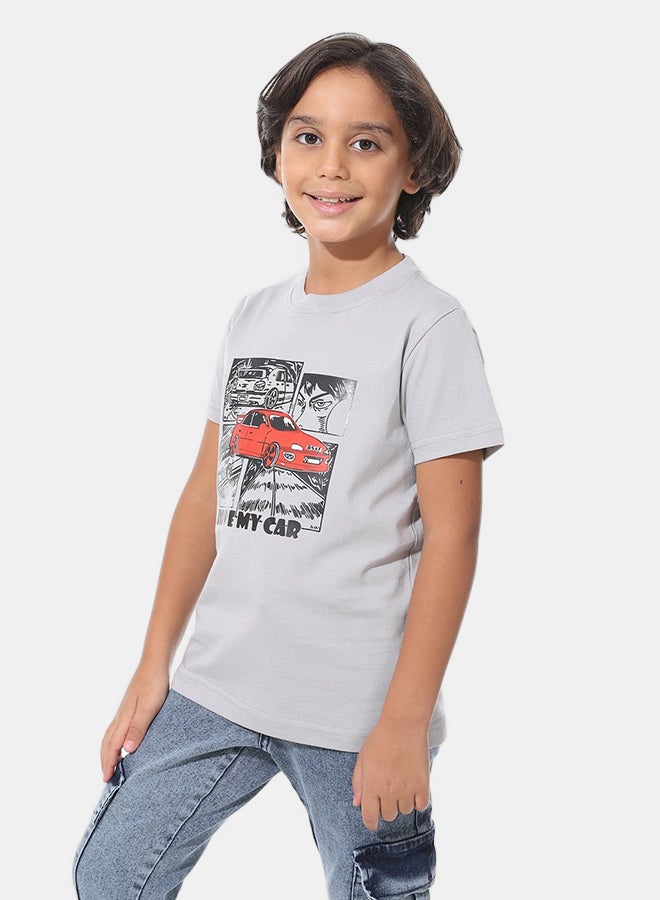 Andora Regular Fit Printed Boys T-Shirt_Grey - Image 2