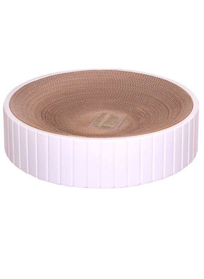 Durable Cat Scratcher for Indoor Cats Cardboard 2in1 Cat Scratching Pad & Lounge - Cat Scratch Couch Bed with Geometric Pattern Modern Design(Round）