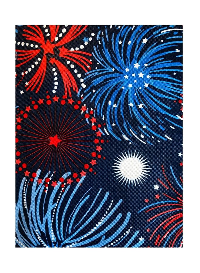 Newbridge Fireworks Celebration Vinyl Flannel Backed Tablecloth Americana Patriotic Red White And Blue Fireworks Indoor/Outdoor Party Tablecloth 52” X 70” Oblong/Rectangle - Image 4
